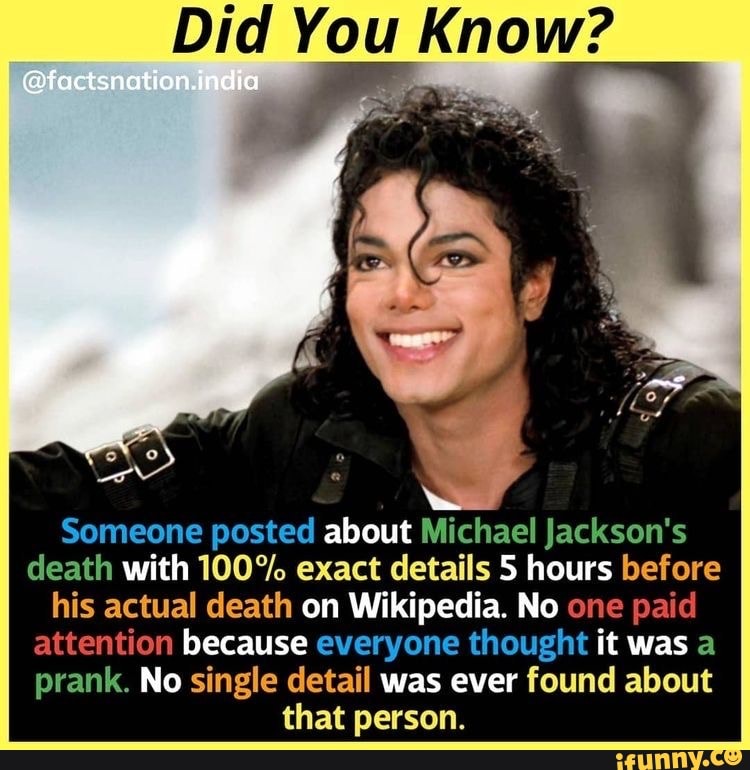 Did You Know? @factsnation.india Someone Posted About Michael Jackson's 