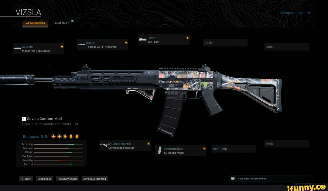 Grau 5.56 Loadout - Vi Zs La Weapon Level: 66 Att Customize Laser 