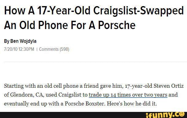 Glendora teen swaps old cell phone for Porsche on Craigslist – Whittier  Daily News