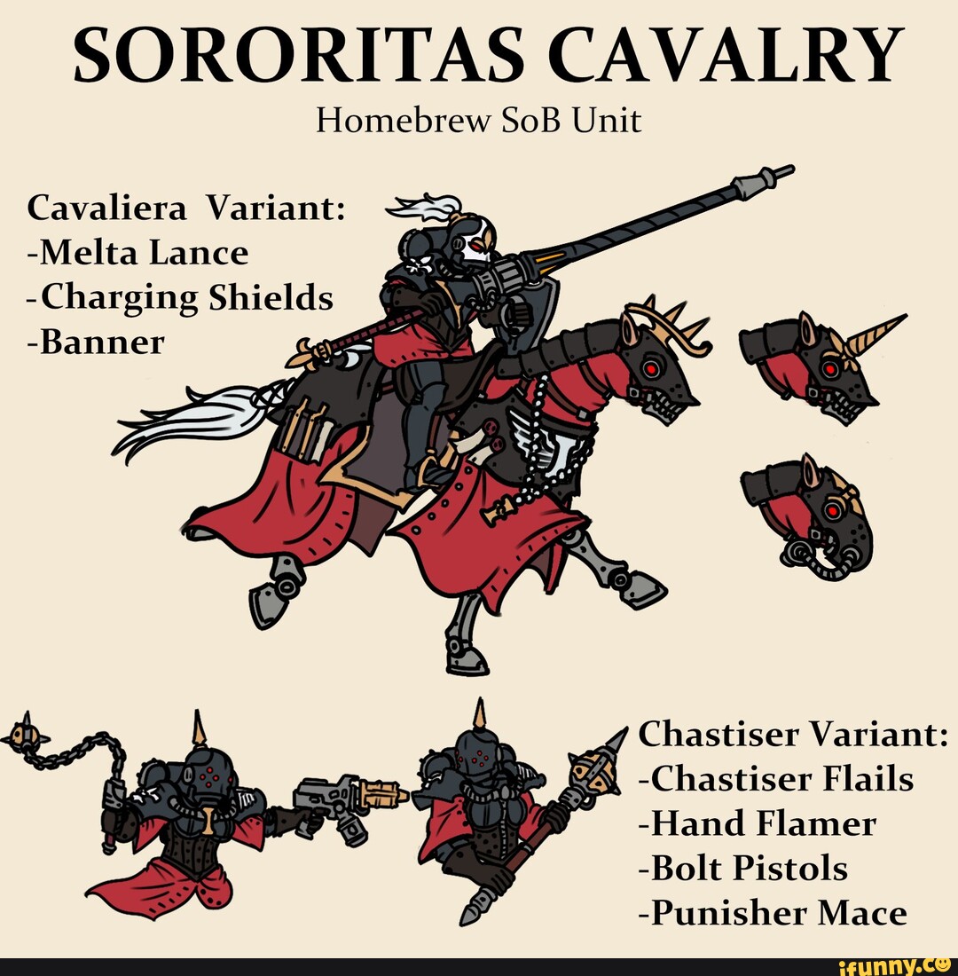 SORORITAS CAVALRY Homebrew SoB Unit Cavaliera Variant: -Melta Lance ...