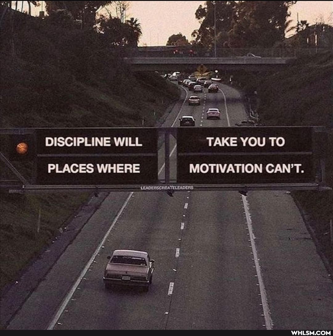 al
DISCIPLINE WILL TAKE YOU TO
PLACES WHERE MOTIVATION CAN'T.
LEADERS