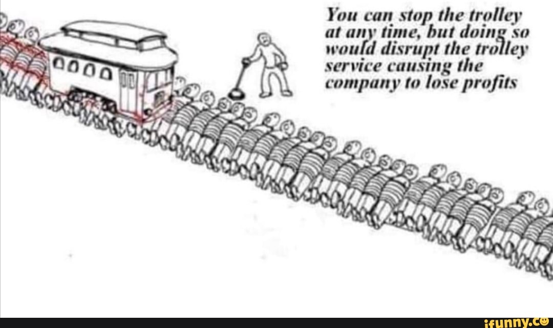 You can stop the trolley at any time, but doing so would disrupt the