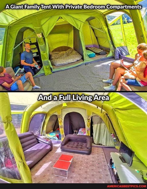 A Giant Family Tent With Private Bedroom Compartments America’s best