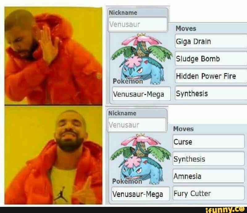 Moves Giga Draln Sludge Nickname Moves Venusaur Mega Fury Cutter