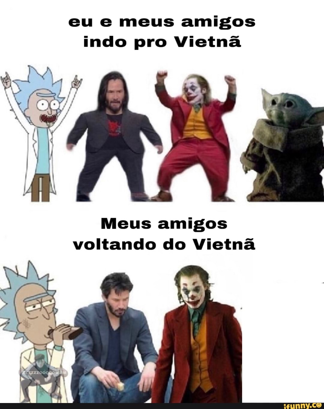 eu e meus amigos
indo pro Vietnã
Meus amigos
voltando do Vietnã