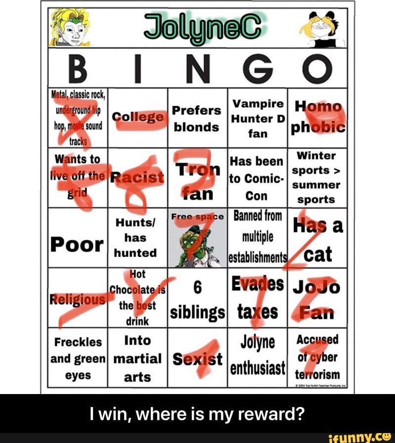 Se
q
7 Has been
Winter
do RAacis TITS
pcia
a a n Con aports
Hunts/ IFrsesseses
I Banned from
has do multiple
SN
o
Freckles
I
Into Jolyne E
and green) martial
sex Si
A
E
TS arts
STU
terrorism
I win, where is my reward? - I win, where is my reward?