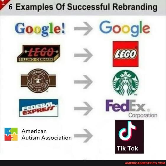 6 Examples Of Successful Rebranding
Google! Google
FedEx
Corporation
American
Autism Association