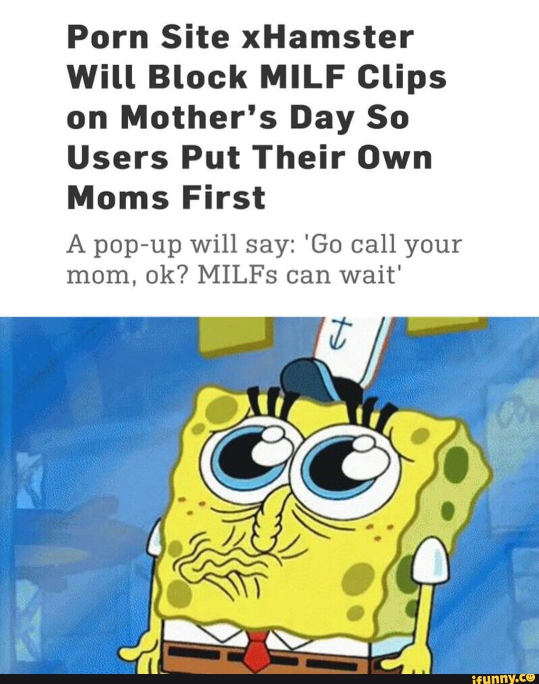 Cartoon Milf Clips - Porn Site xHamster Will Block MILF Clips on Mother's Day So Users Put Their  Own Moms First A pop-up will say: 'Go call your mom, ok? MILFs can wait' -  iFunny :)