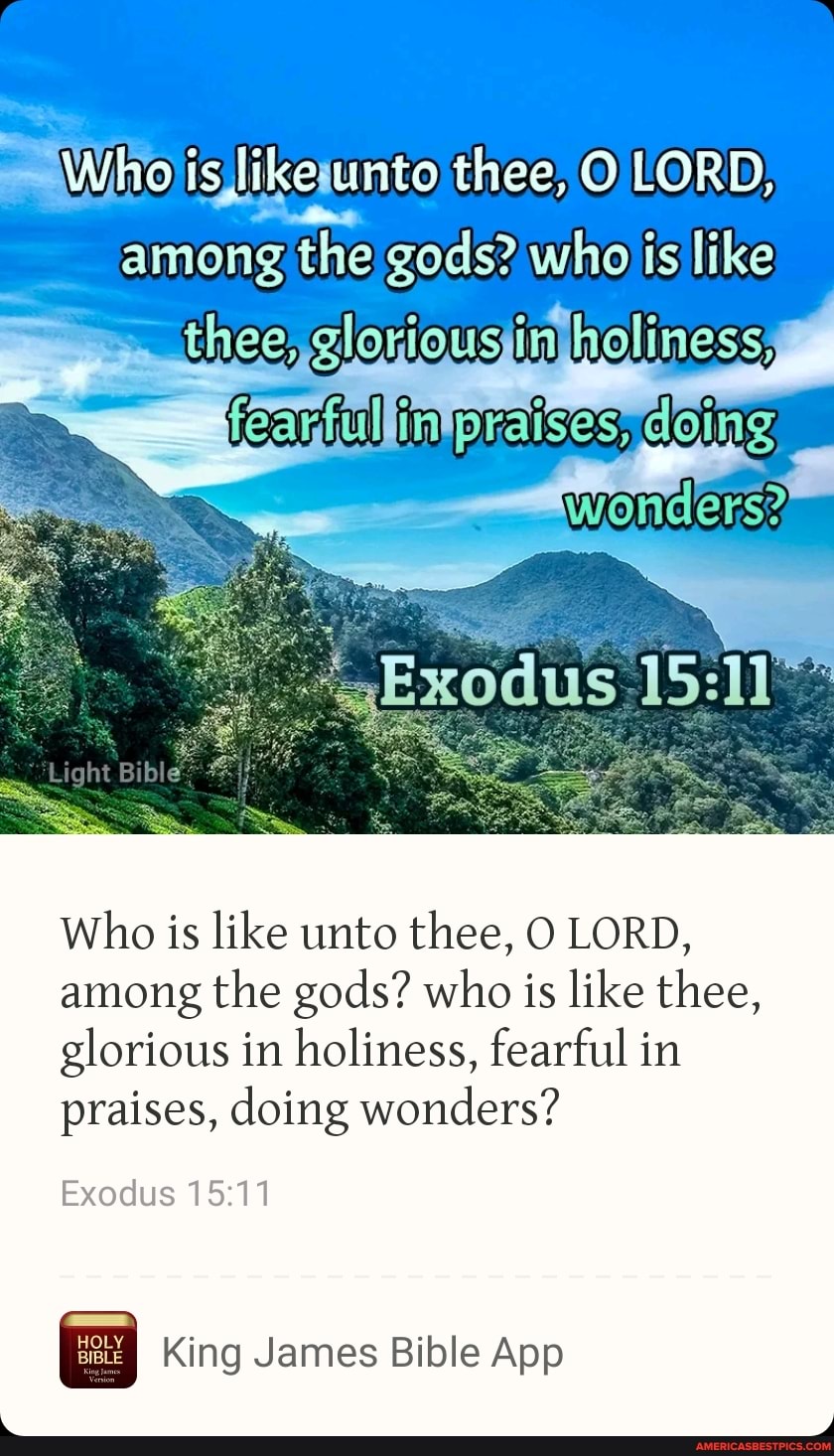 Among Thelgods? Who Is Like Thee In Heliness, Doing Wonders? Who Is Like  Unto Thee, O