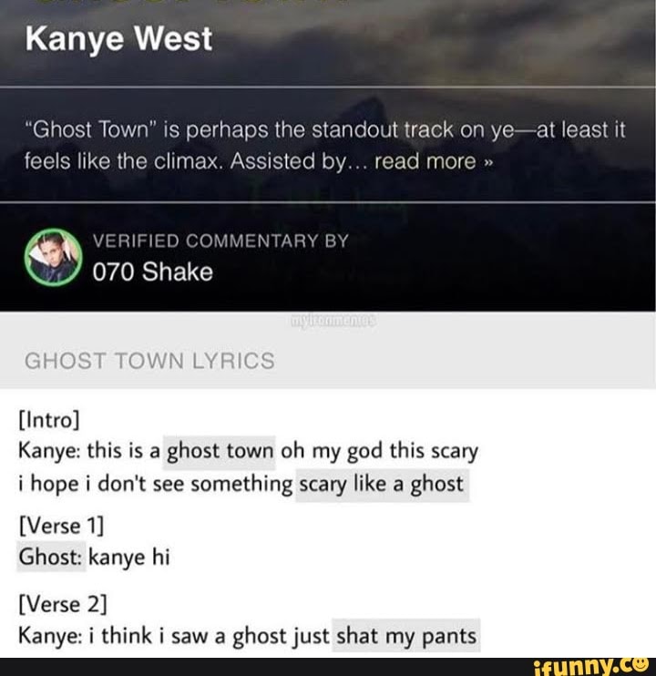 kanye west ghost town