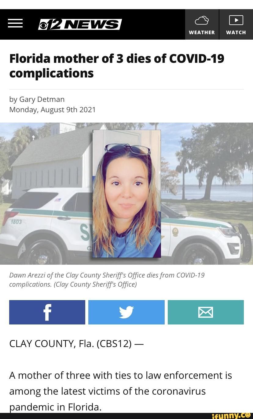 Newsi Weather Watch Florida Mother Of 3 Dies Of Covid 19 Complications By Gary Detman Monday