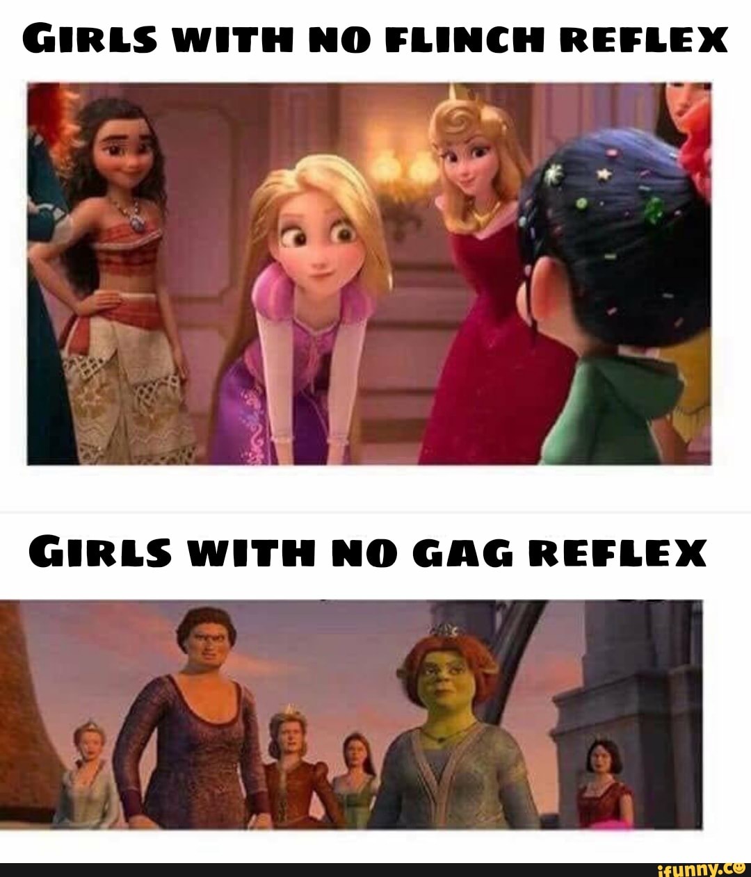 GIRLS WITH NO FLINCH REFLEX GIRLS WITH NO GAG REFLEX - iFunny