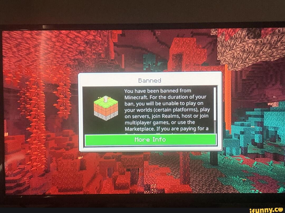 Banned You have been banned from Minecraft. For the duration of your ban,  you will be