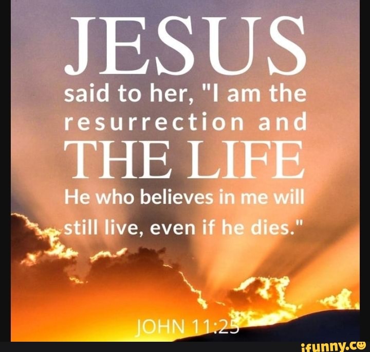 JESUS said to her, am the resurrection and THE LIFE He who believes in ...