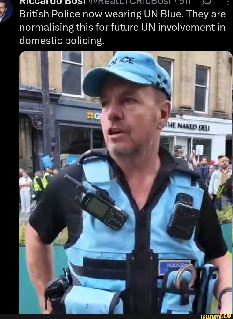 Un Involved Meme British Police now wearing UN Blue. They are normalising this for ...