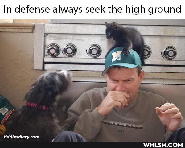 In defense always seek the high ground