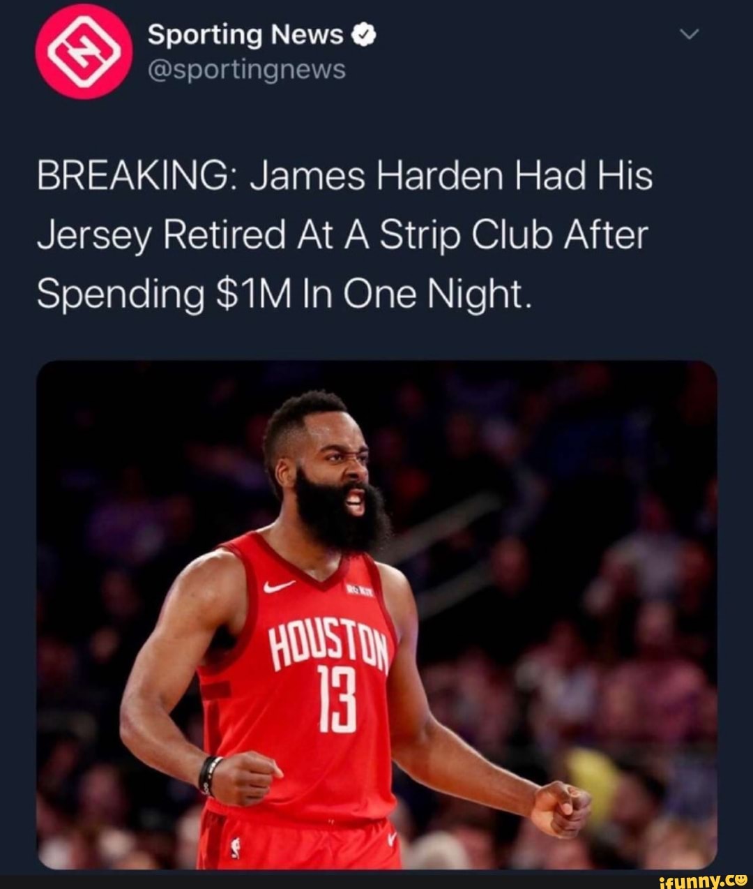 © Sporting News BREAKING James Harden Had His Jersey Retired At A