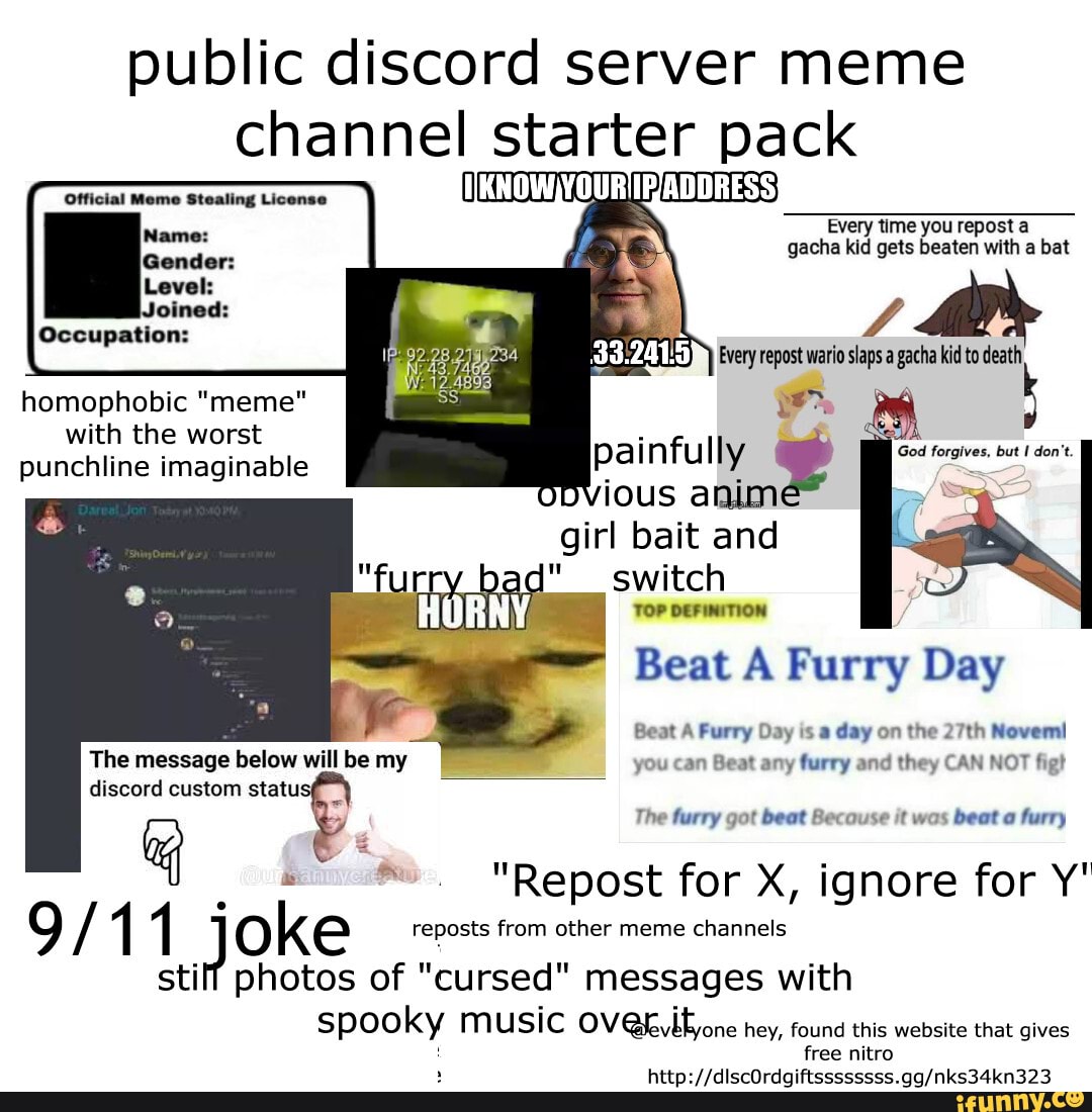 Public discord server meme channel starter pack KNOW Otriclal Stealing ...