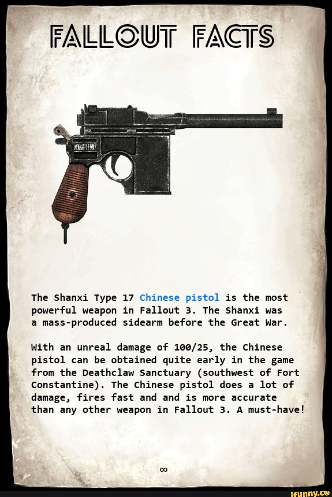 fallout 3 unique chinese pistol
