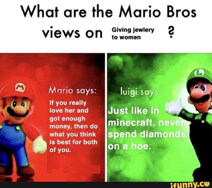 What are the Mario Bros views on GNingiewery 2 Mario says: C J If you ...