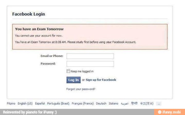 English in www login facebook How to
