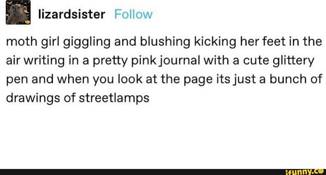 I lizardsister Follow moth girl giggling and blushing kicking her feet