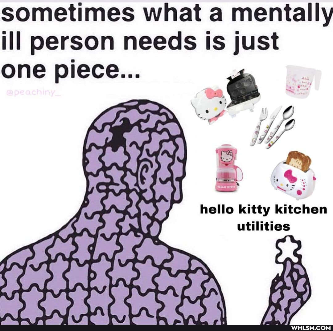 sometimes what a mentally ill person needs is just
one piece...
hello kitty kitchen utilities