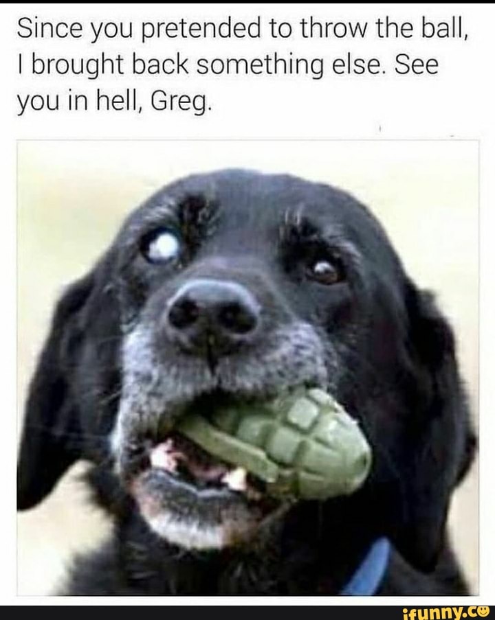 Since you pretended to throw the ball,
I brought back something else. See you in hell, Greg.