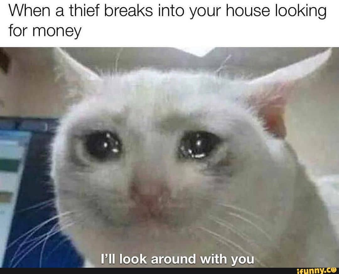 When a thief breaks into your house looking for money
Pillank arniind with voir