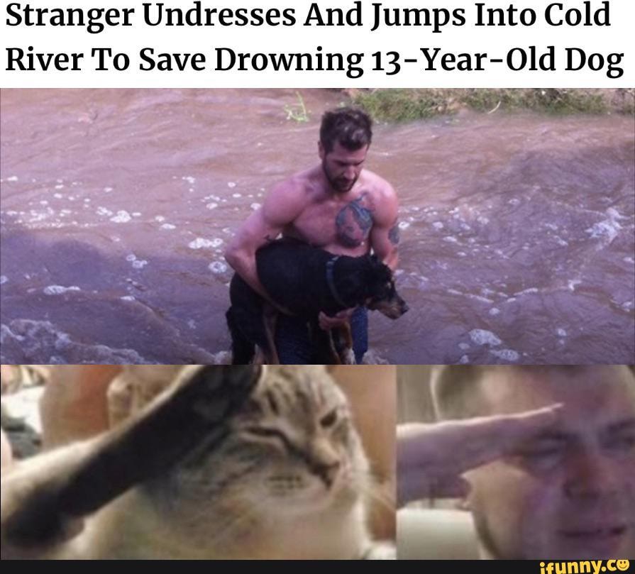 Stranger Undresses And Jumps Into Cold
River To Save Drowning 13- Year -Old Dog