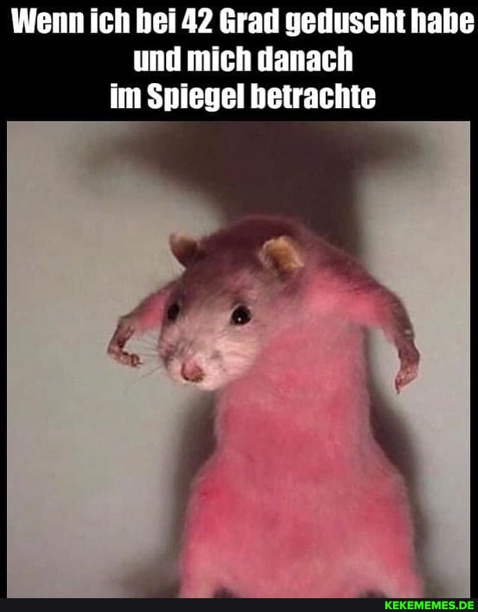 Wenn ich bei 42 Grad geduscht habe und mich danach im Spiegel betrachte