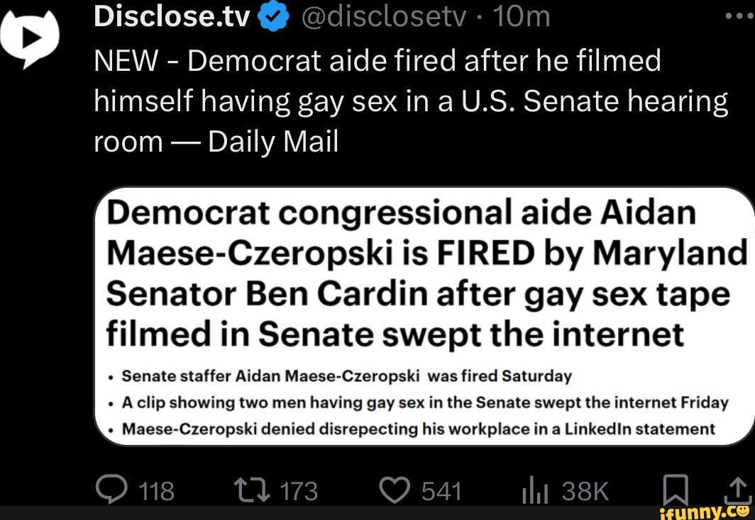 Disclosetv Disclosetv New Democrat Aide Fired After He Filmed Himself Having Gay Sex In A U 5597