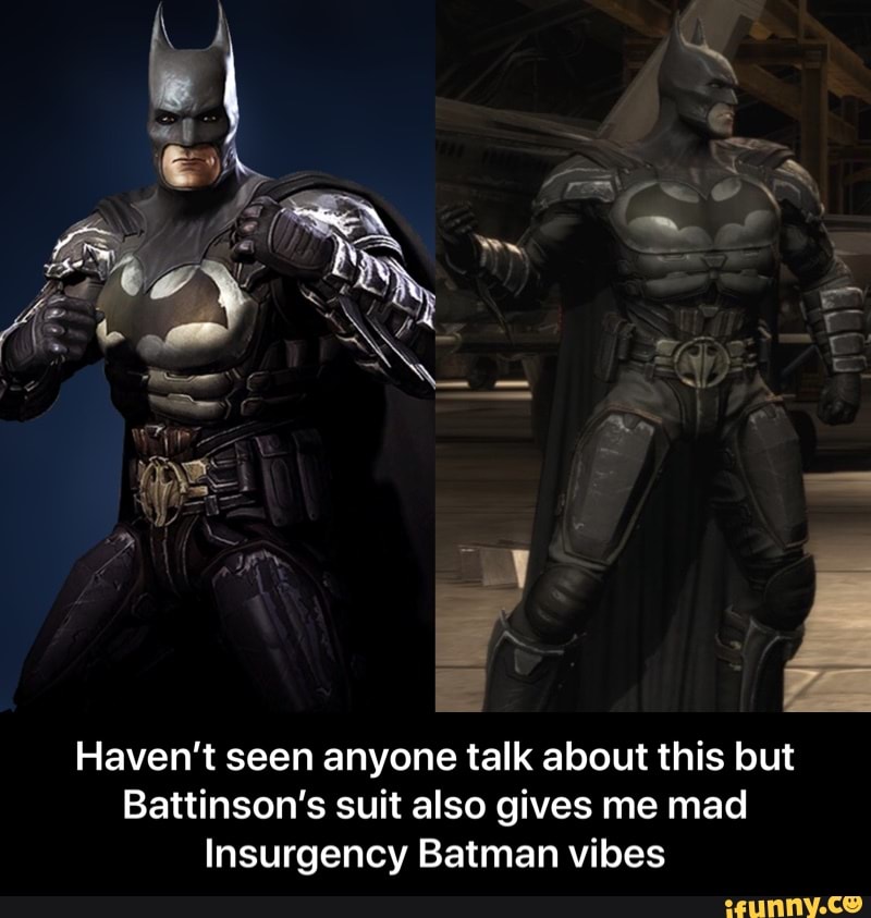 Haven't seen anyone talk about this but Battinson's suit also gives me mad Insurgency  Batman