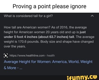 Proving a point please ignore What is considered tall for a girl? a How ...