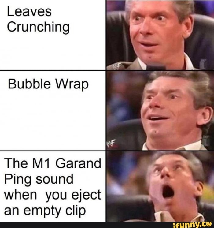 Leaves Crunching Bubble Wrap The M1 Garand Ping Sound When You Eject An Empty Clip Ifunny