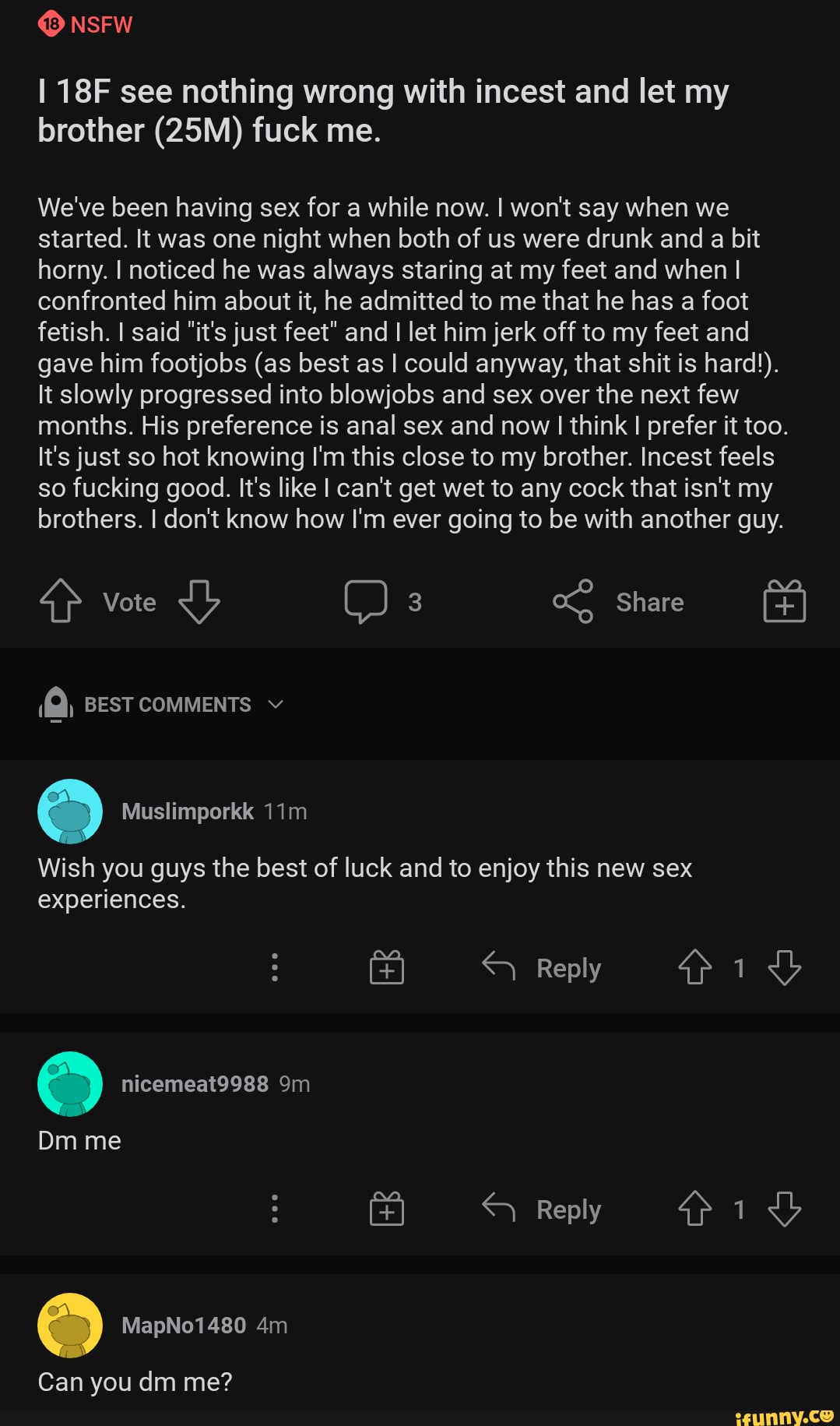 Nsfw See Nothing Wrong With Incest And Let My Brother Fuck Me Weve Been Having Sex For A While 1207