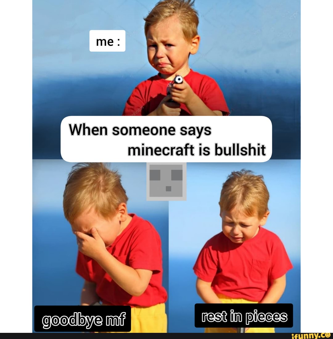 When someone says minecraft is bullshit rast fin plecss - iFunny