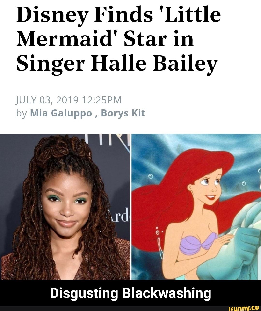 Disney Finds 'Little Mermaid' Star in Singer Halle Bailey Disgusting ...