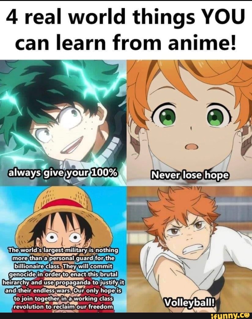 4 real world things YOU can learn from anime! always give your 100% I Never