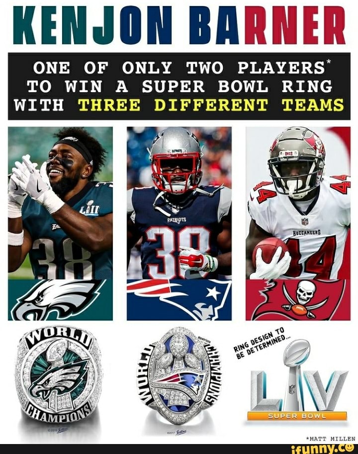 KENJON BARNER ONE OF ONLY TWO PLAYERS' TO WIN A SUPER BOWL RING WITH THREE  DIFFERENT TEAMS - iFunny Brazil