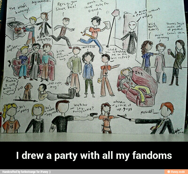I drew a party with all my fandoms - I drew a party with all my fandoms