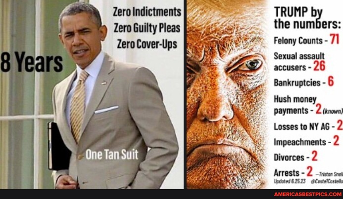 Trump Zero Zero Indictments Zero Guilty Pleas One Tan TRUMP b the number Felony ...