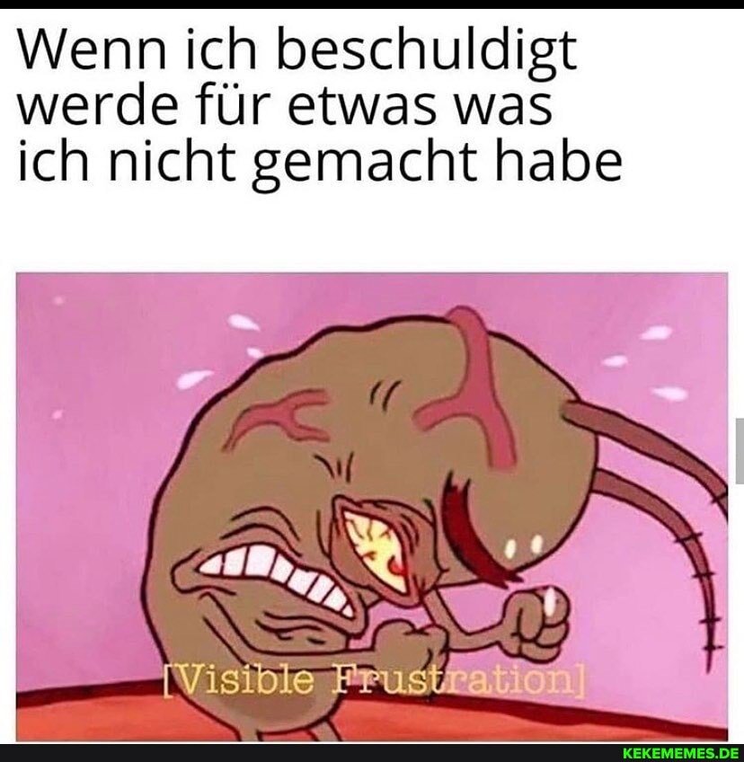 Wenn ich beschuldigt werde für etwas was ich nicht gemacht habe
(Visible Frustration.