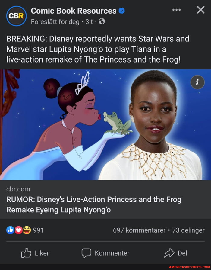 RUMOR: Disney's Live-Action Princess and the Frog Remake Eyeing Lupita  Nyong'o