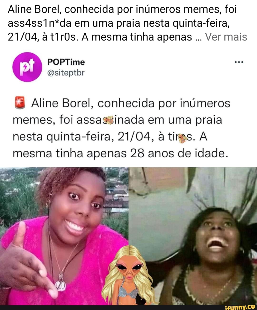 Aline Borel Conhecida Por In Meros Memes Foi Ass Ss N Da Em Uma Praia Nesta Quinta Feira