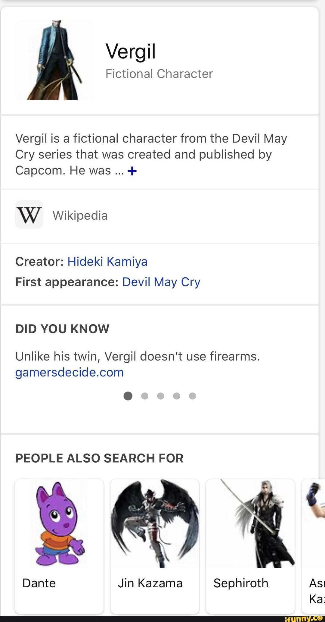 Vergil, Wiki