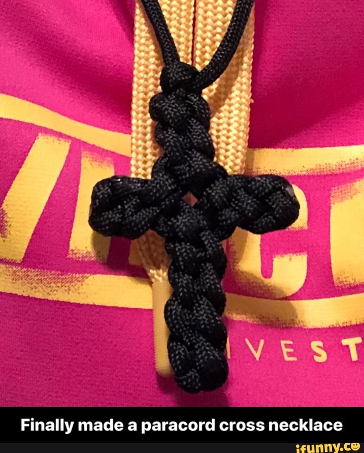 Finally made a paracord cross necklace Finally made a paracord cross