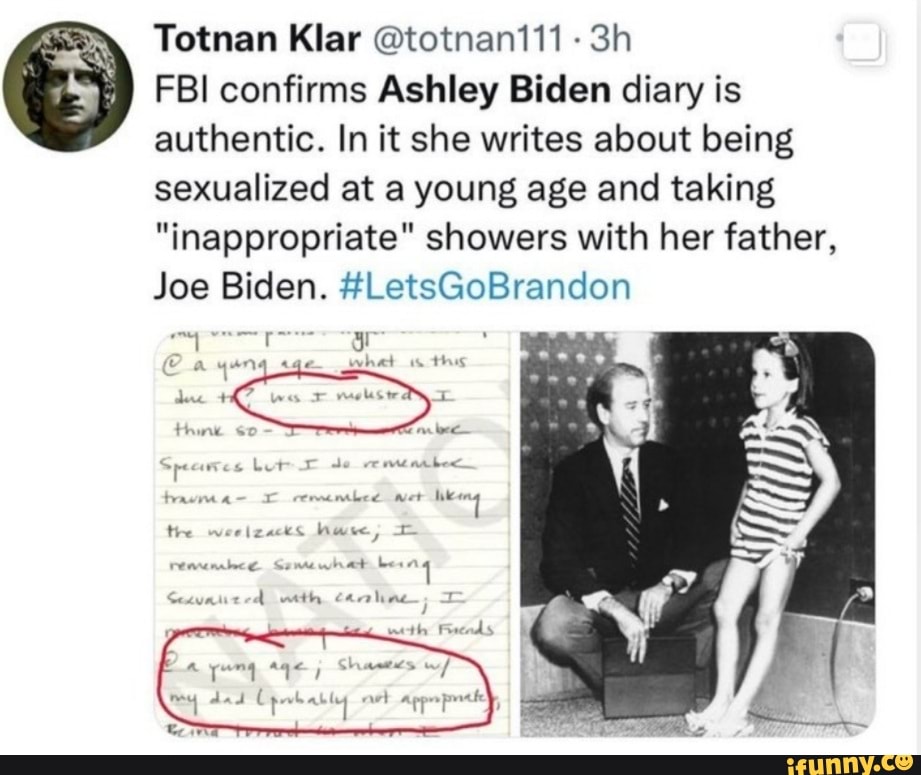 Totnan Klar @totnani11- FBI Confirms Ashley Biden Diary Is Authentic ...