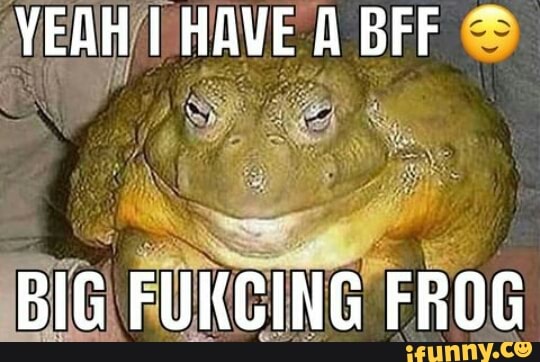 YEAH I HAVE A BFF
BIG FUKCING FROG