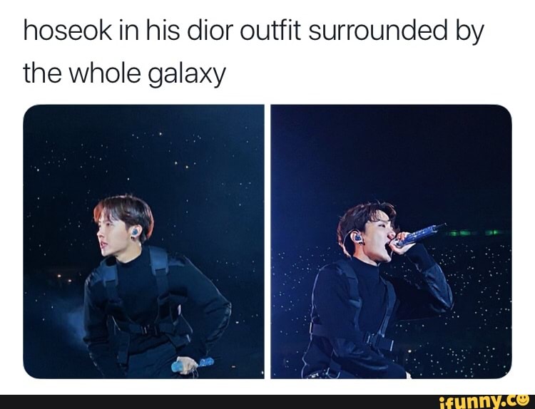 Hoseok in his dior outfit surrounded by the whole galaxy - iFunny Brazil